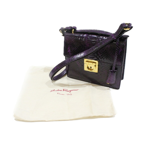 Salvatore Ferragamo 2Way Handbag Python Purple - Picture 10 of 10